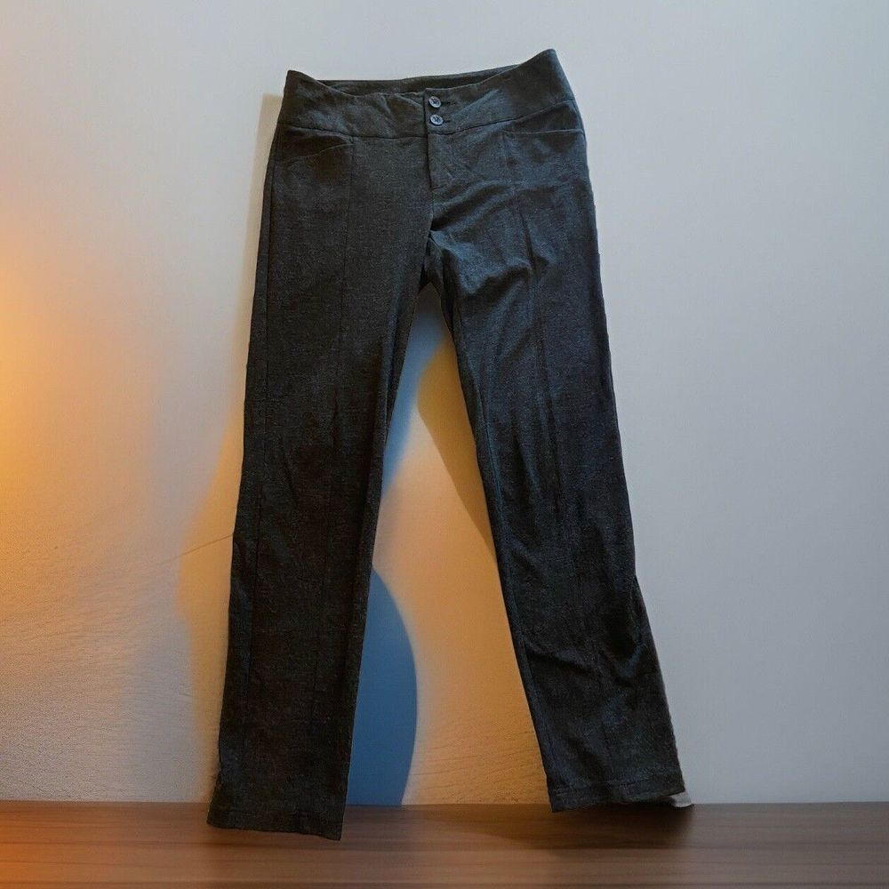 Cabi # 547 Charcoal Gray Ponte Trouser Cigarette Pants Slim Leg Stretch EUC Sz 6